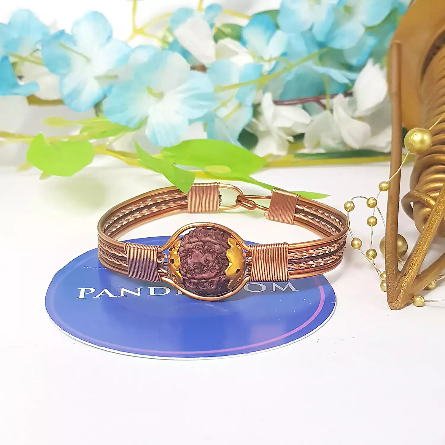 5 Mukhi Copper Rudraksha Bracelet - To Enhance Manifestation - Image 2