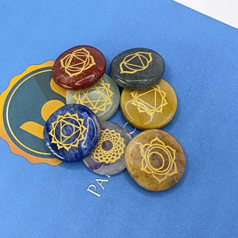 7 Chakra Reiki Symbol Healing Stones Set - To Purify the Aura - Image 4