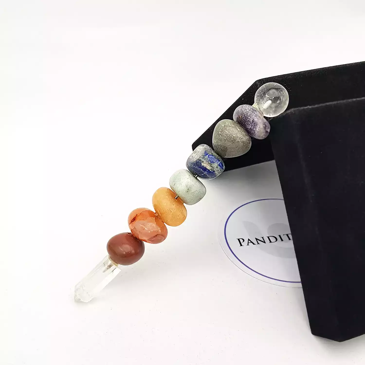 7 Chakra Tumble Healing Stone Wand - To Align Chakras - Image 3