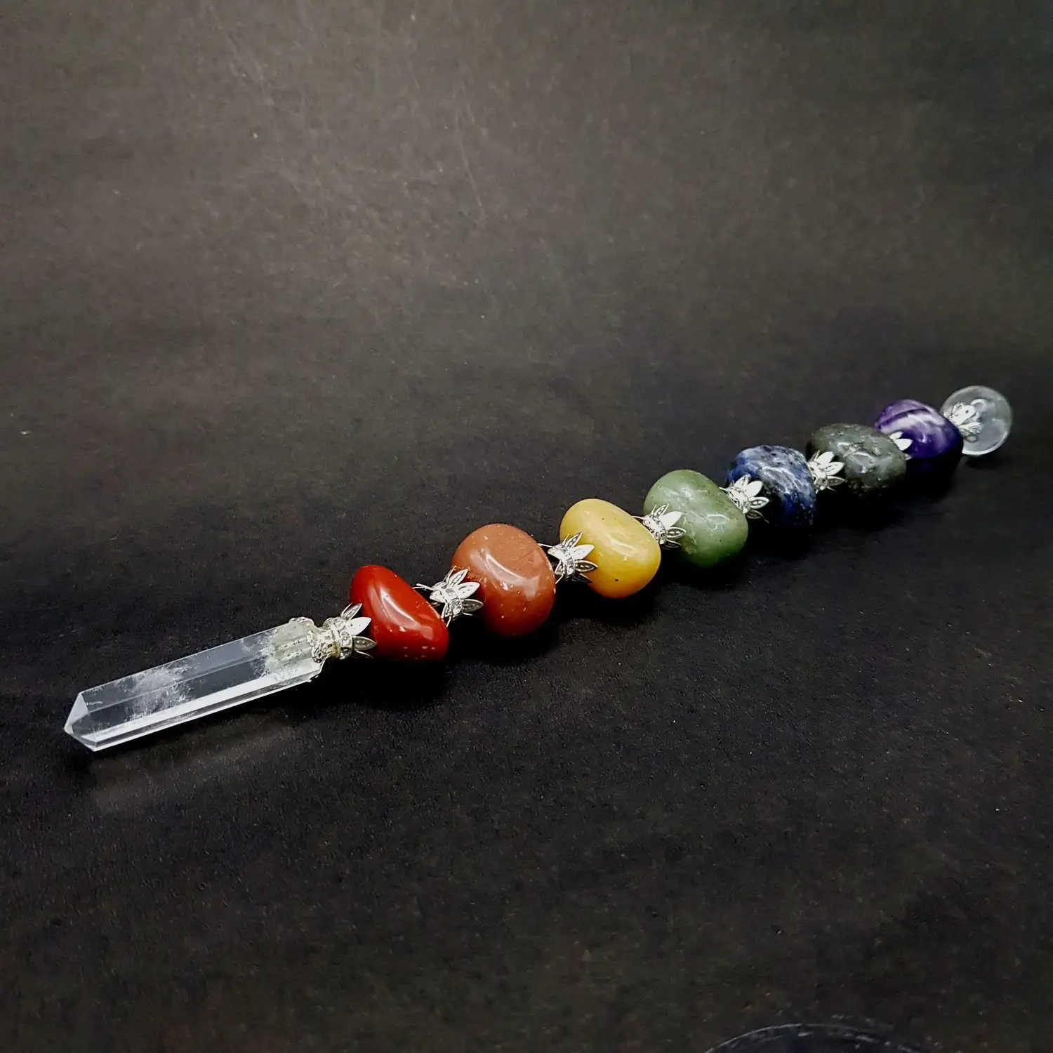 7 Chakra Tumble Healing Stone Wand - To Align Chakras - Image 6