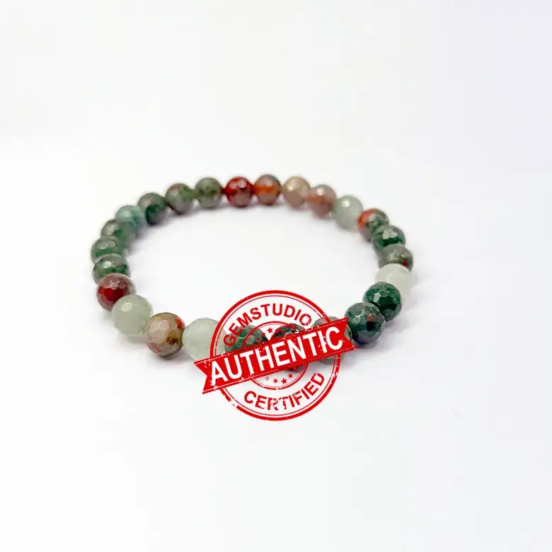 African Bloodstone Diamond Cut Bracelet - To Regulate Income - Image 7