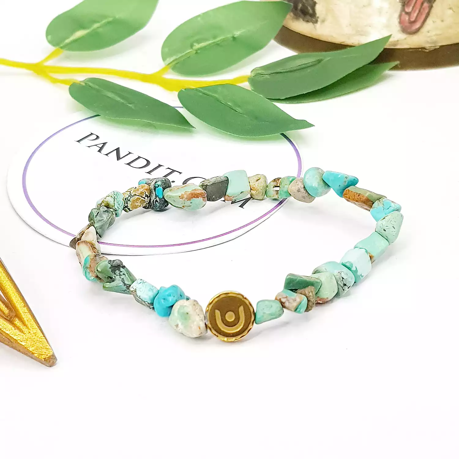 African Turquoise Tumble Bracelet - To Break Bad Habits
