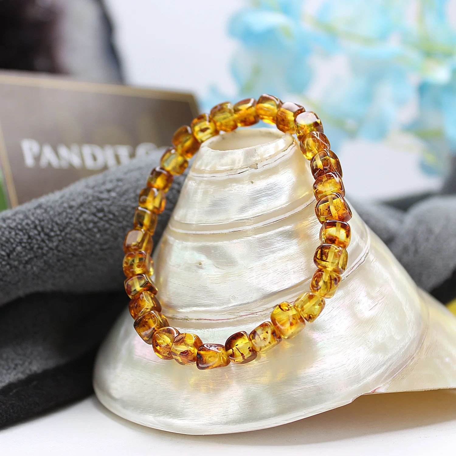 Natural Amber Tumble Bracelet - For Beauty and Wisdom - Image 2