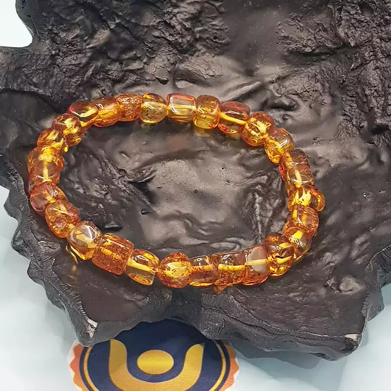 Natural Amber Tumble Bracelet - For Beauty and Wisdom - Image 3