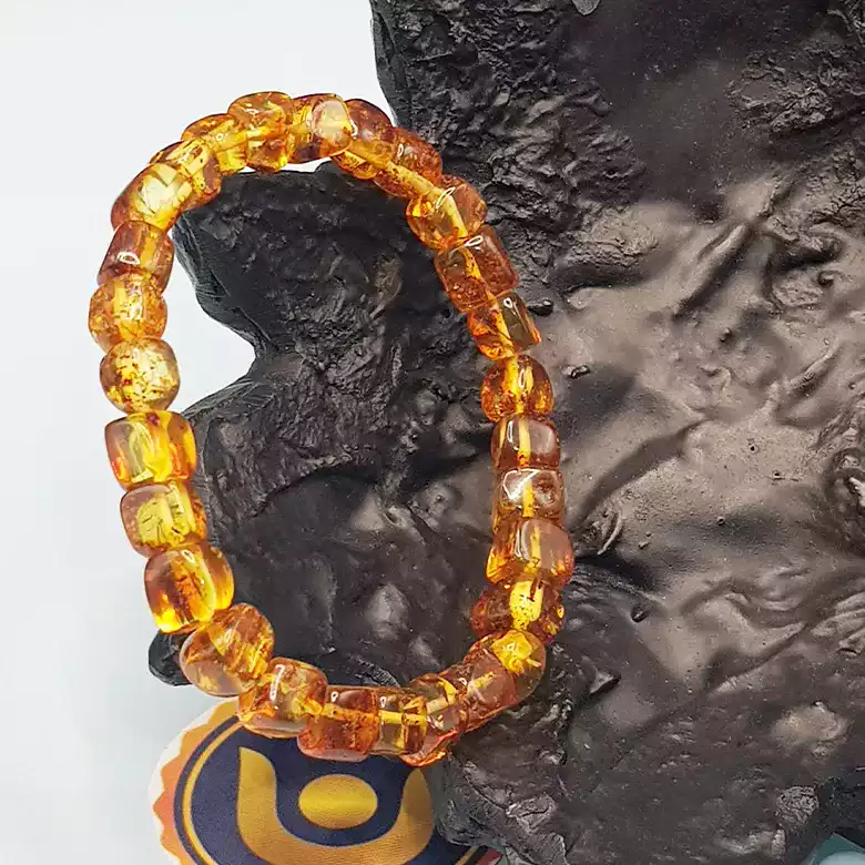 Natural Amber Tumble Bracelet - For Beauty and Wisdom - Image 4