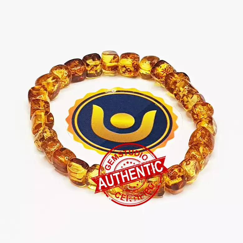 Natural Amber Tumble Bracelet - For Beauty and Wisdom - Image 5