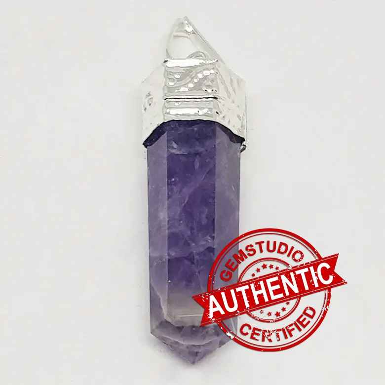 Amethyst Cap Pencil Pendant - Image 5