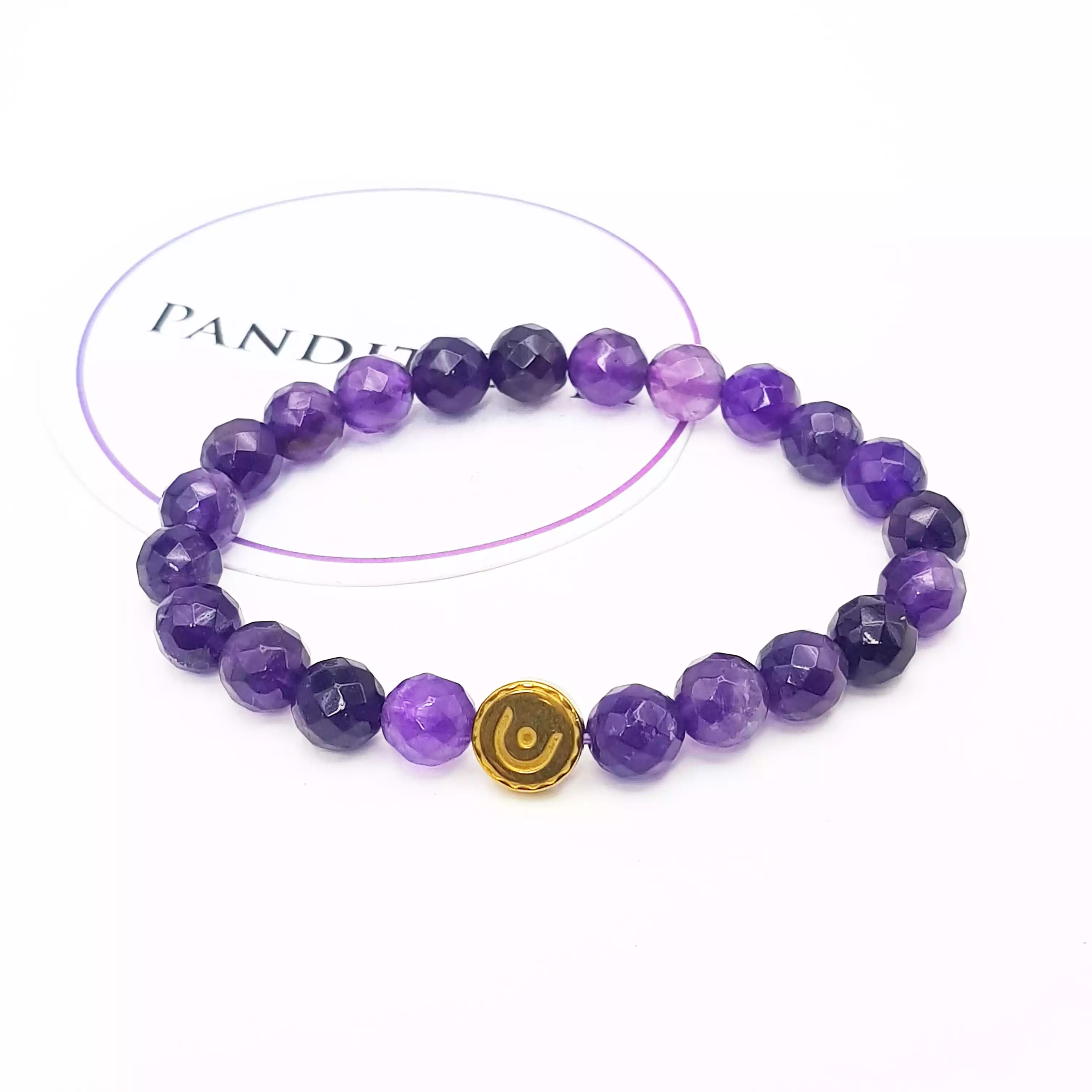 Amethyst Diamond Cut Bracelet - To Balance Emotions - Image 5