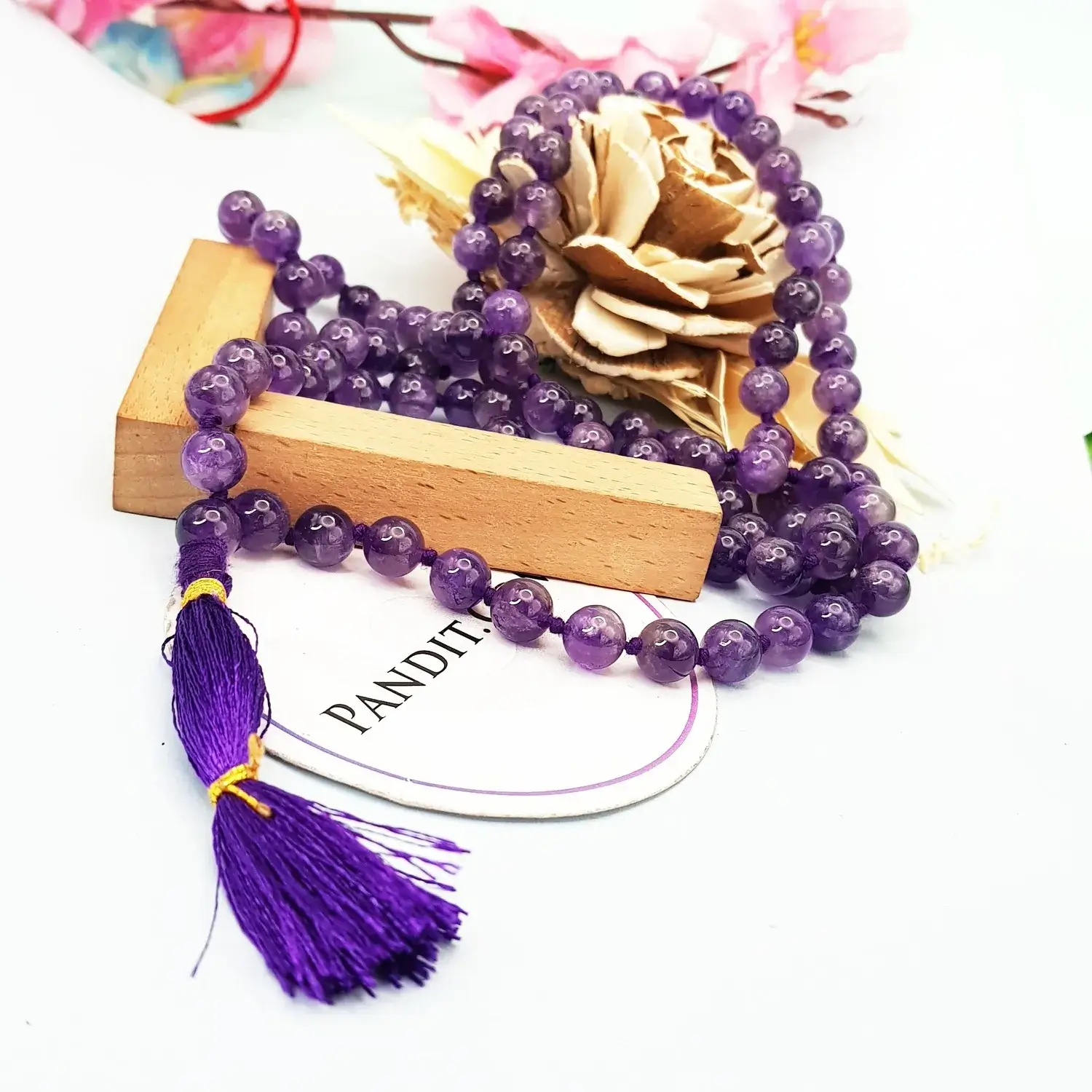 Amethyst Mala - To Attract Abundance & Sade Sati Protection