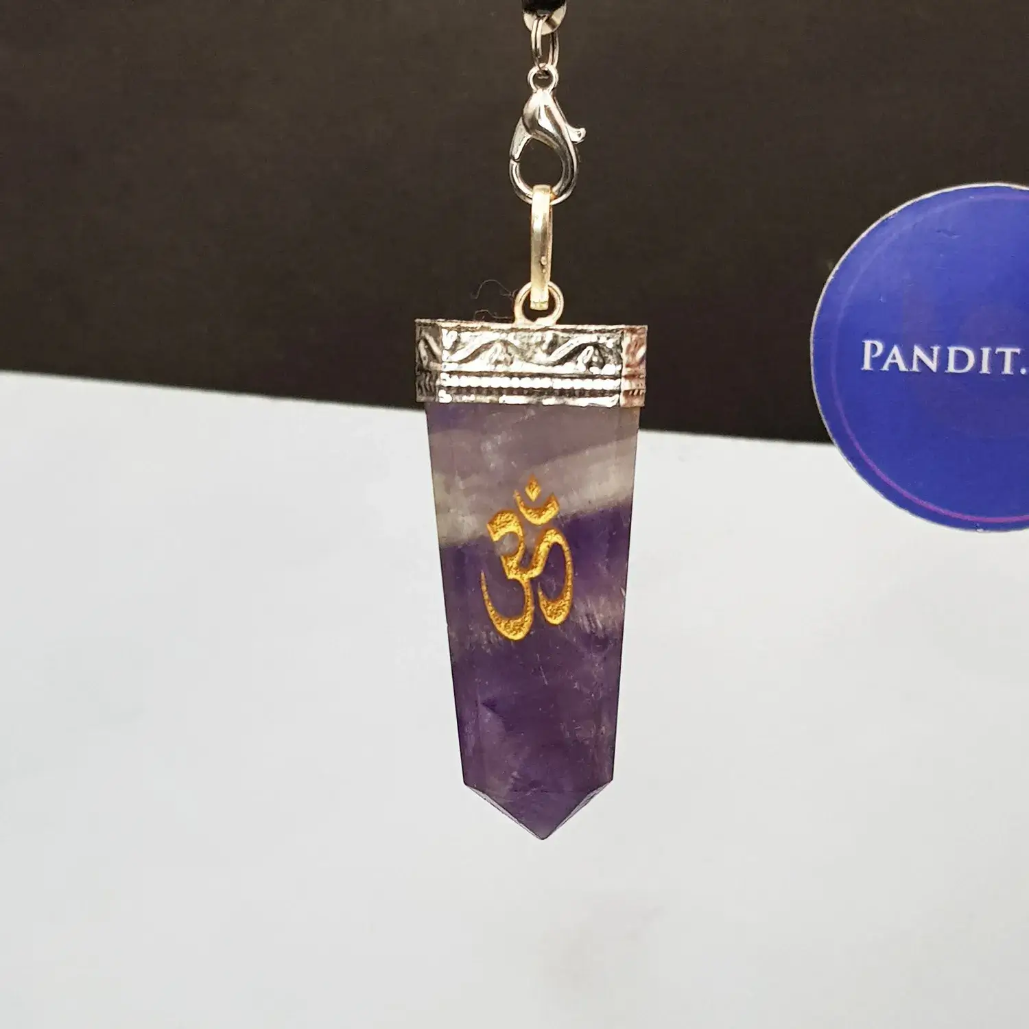 Amethyst Om Pencil Pendant - Image 3