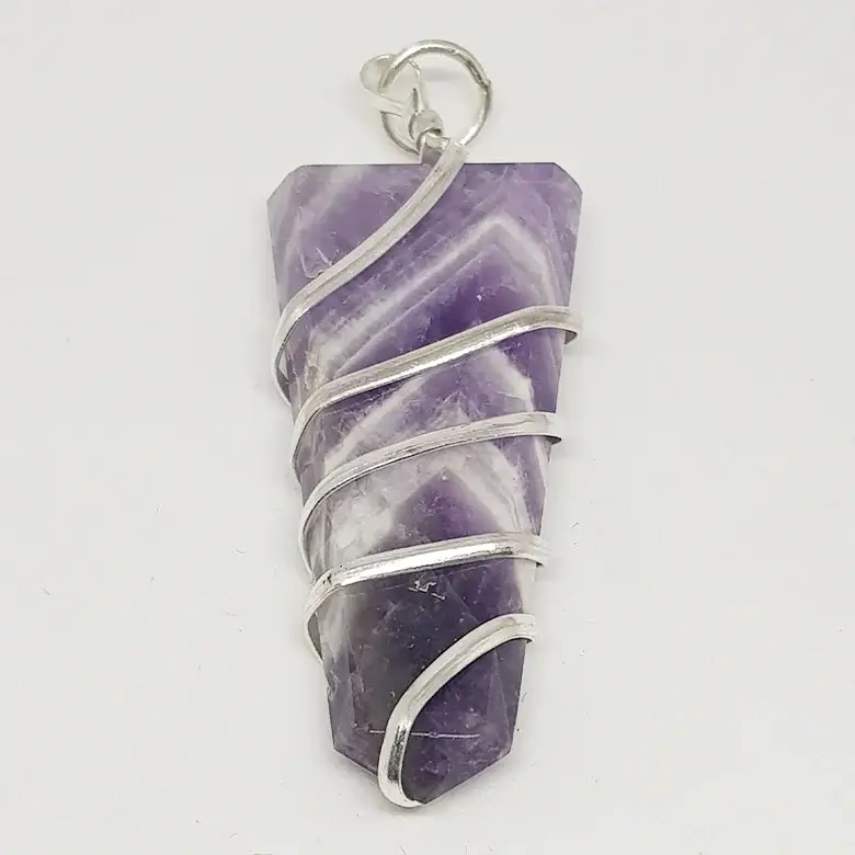 Amethyst Spiral Pencil Pendant - Image 3