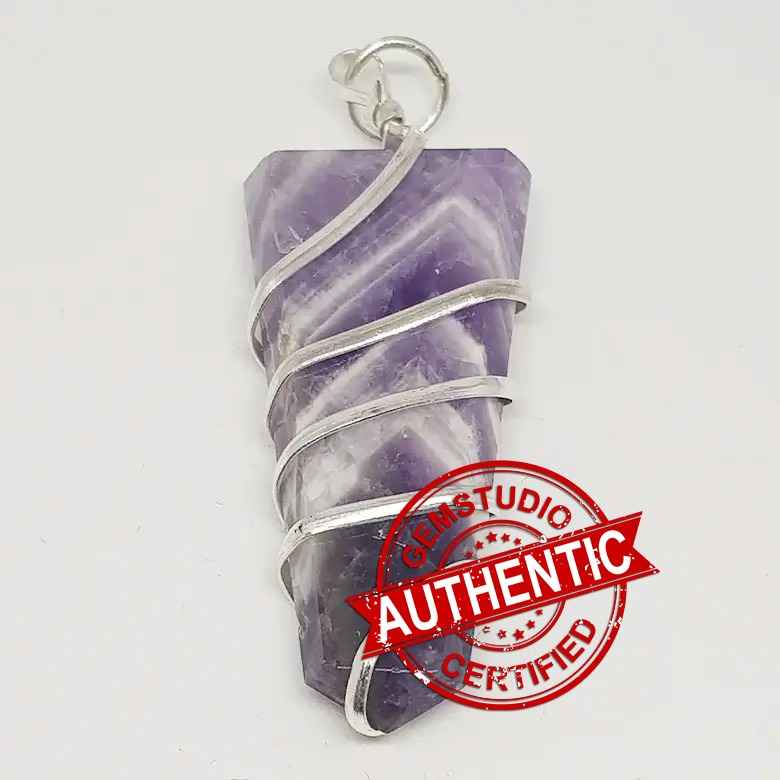 Amethyst Spiral Pencil Pendant - Image 4