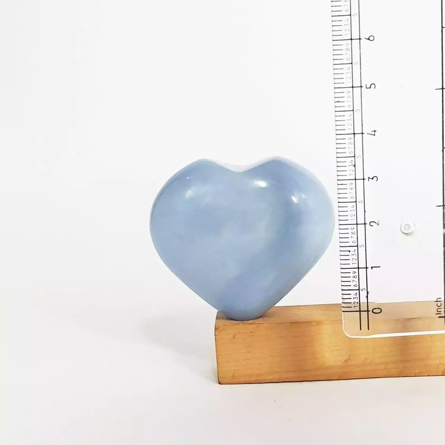 Angelite Healing Crystal Heart Stone - To Remove Negativity - Image 3