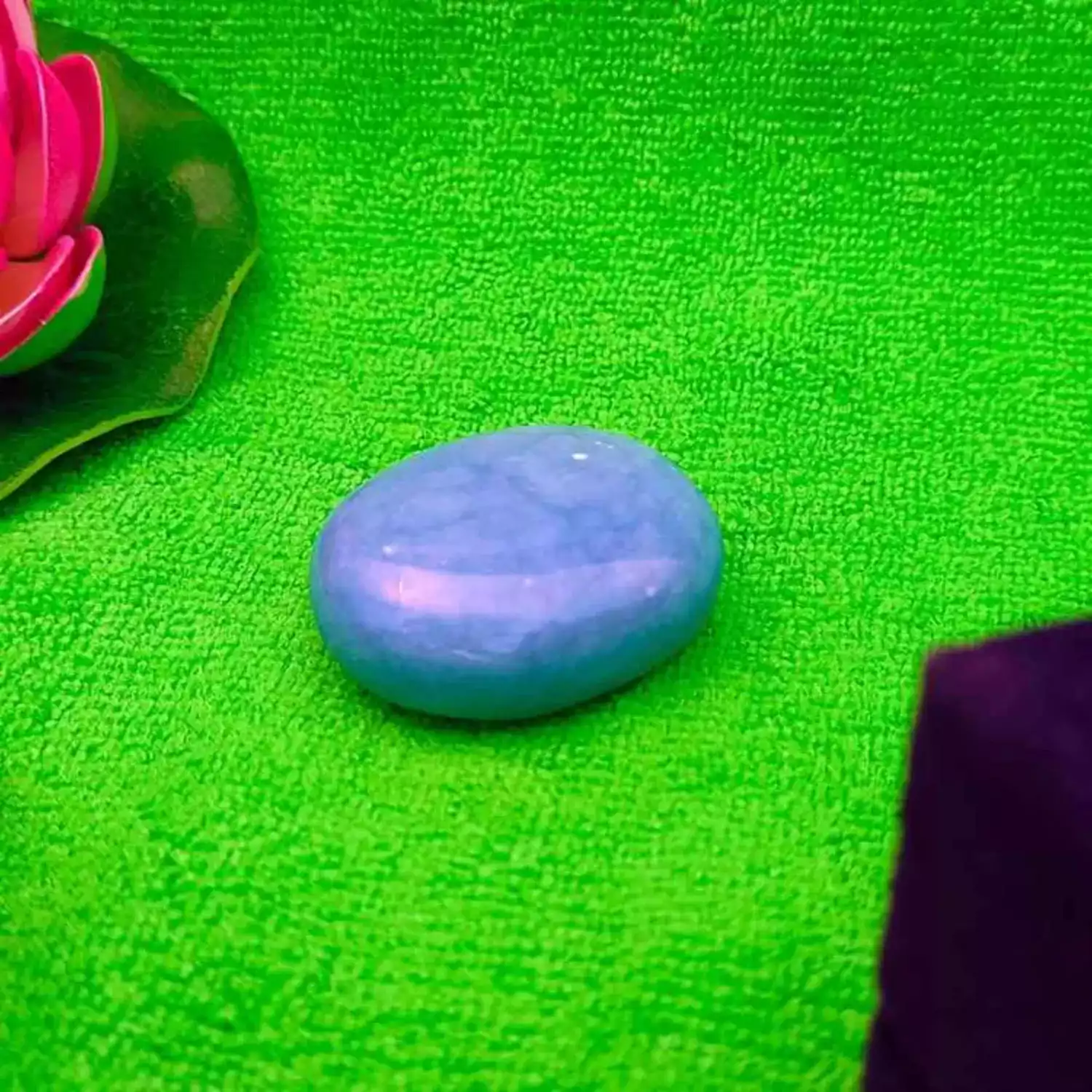 Angelite Healing Crystal Palm Stone - Image 6
