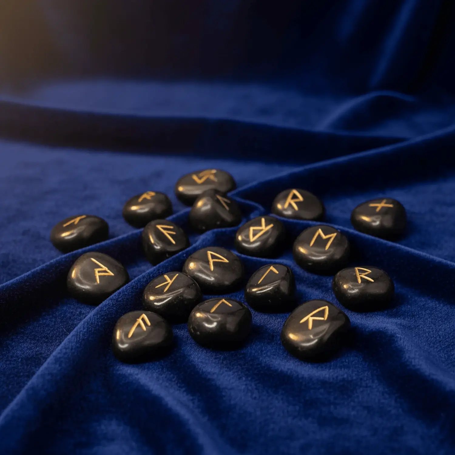 Black Agate Rune Stones Set - For Protection & Guidance - Image 4