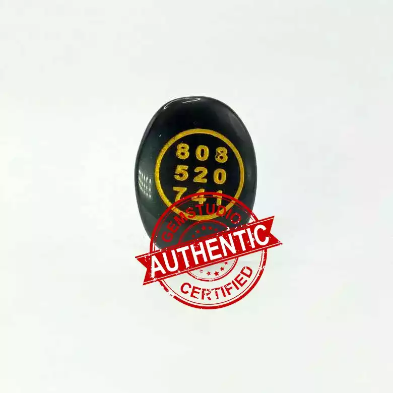 Black Agate Zibu Symbol Coin - Image 8