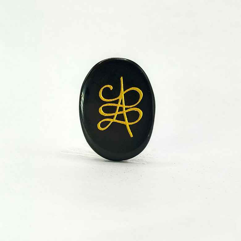 Black Agate Zibu Symbol Coin - Image 9
