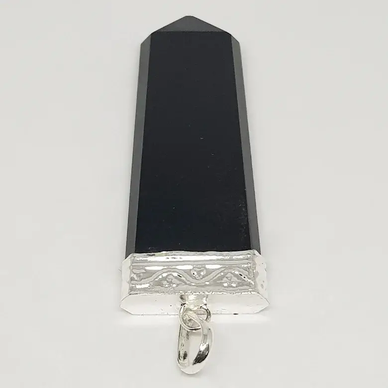 Black Banded Agate Om Pencil Pendant - Image 7