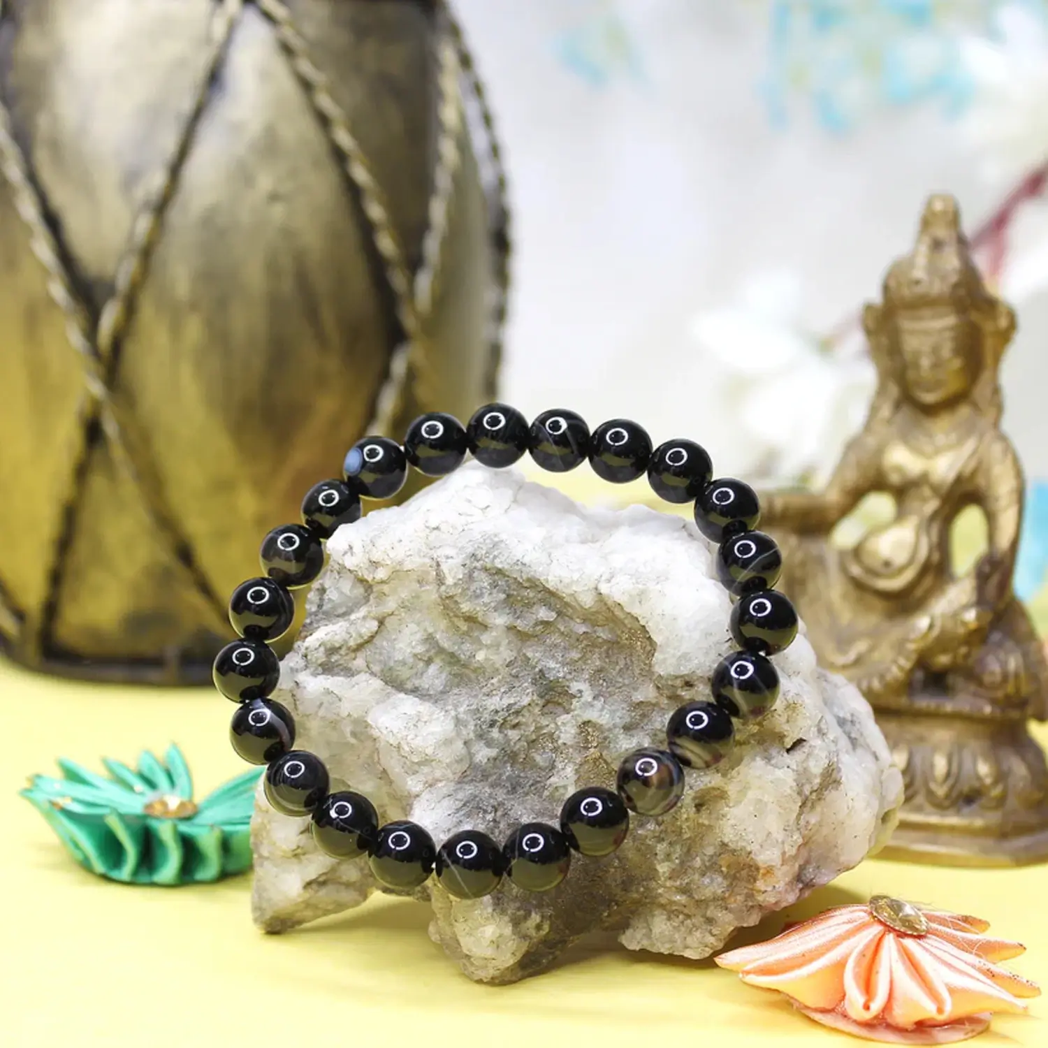 Black Banded Agate Onyx Bracelet - To Protect from Black Magic - Image 4