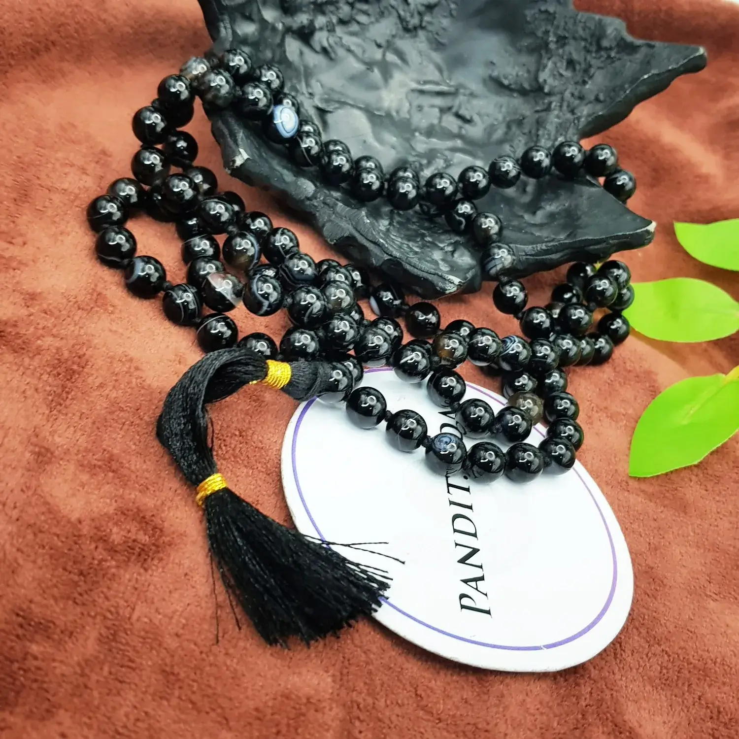 Black Banded Agate Onyx Mala - To Regulate Energy Flow - Image 2