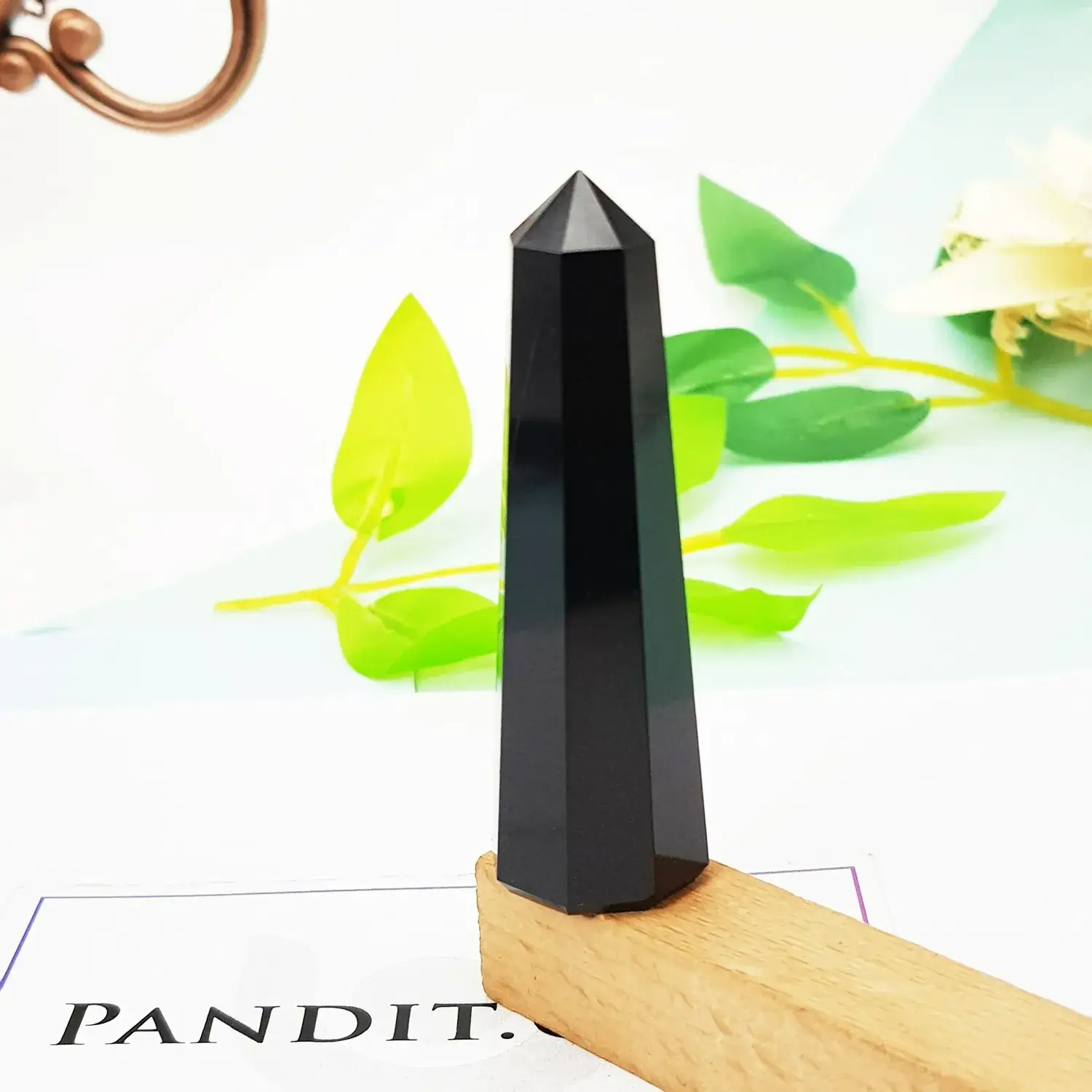 Black Banded Agate Pencil Tower Point - Image 3