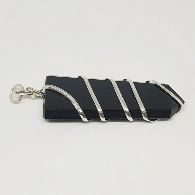 Black Banded Agate Spiral Pencil Pendant - Image 5
