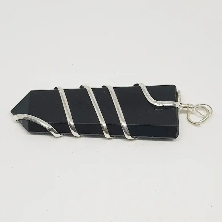 Black Banded Agate Spiral Pencil Pendant - Image 6