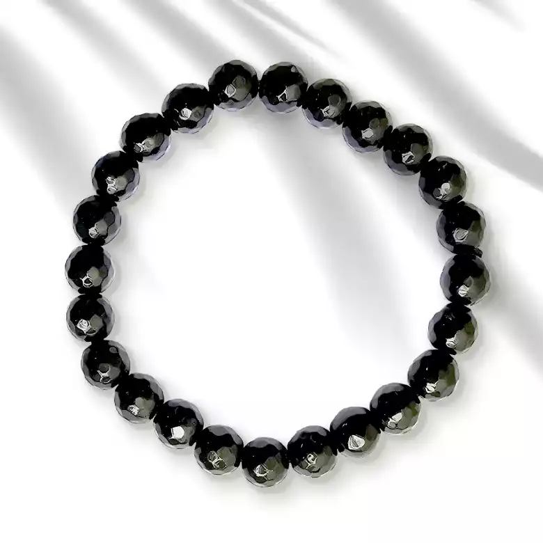 Black Diamond Cut Glass Bracelet - For Logical Thinking - Image 5