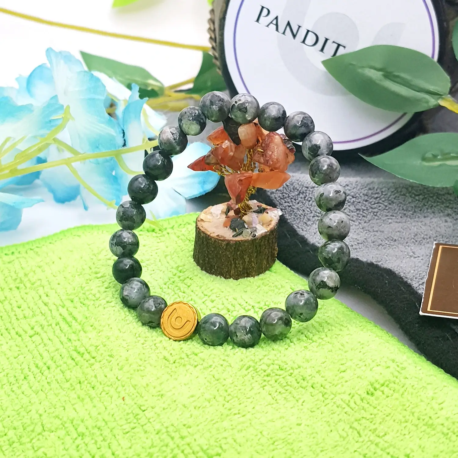 Black Labradorite Bracelet - For Chakra Balancing & Boost Intuition