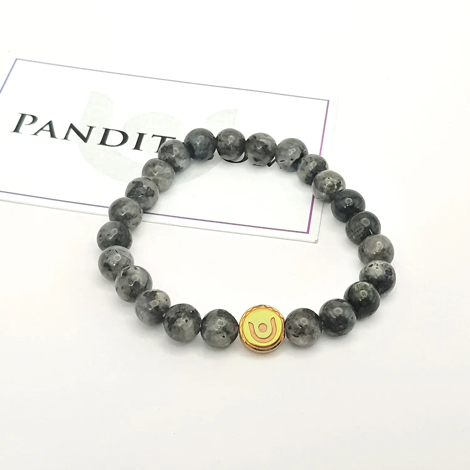 Black Labradorite Bracelet - For Chakra Balancing & Boost Intuition - Image 3