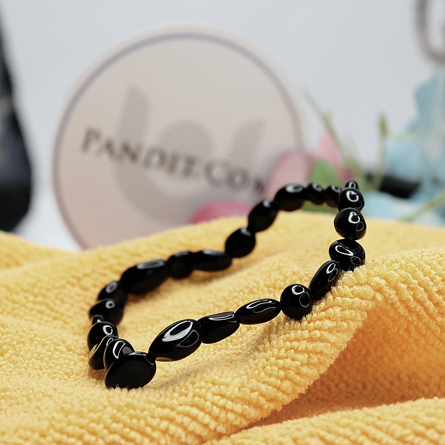 Black Obsidian Tumble Bracelet - For Passion & Determination - Image 2