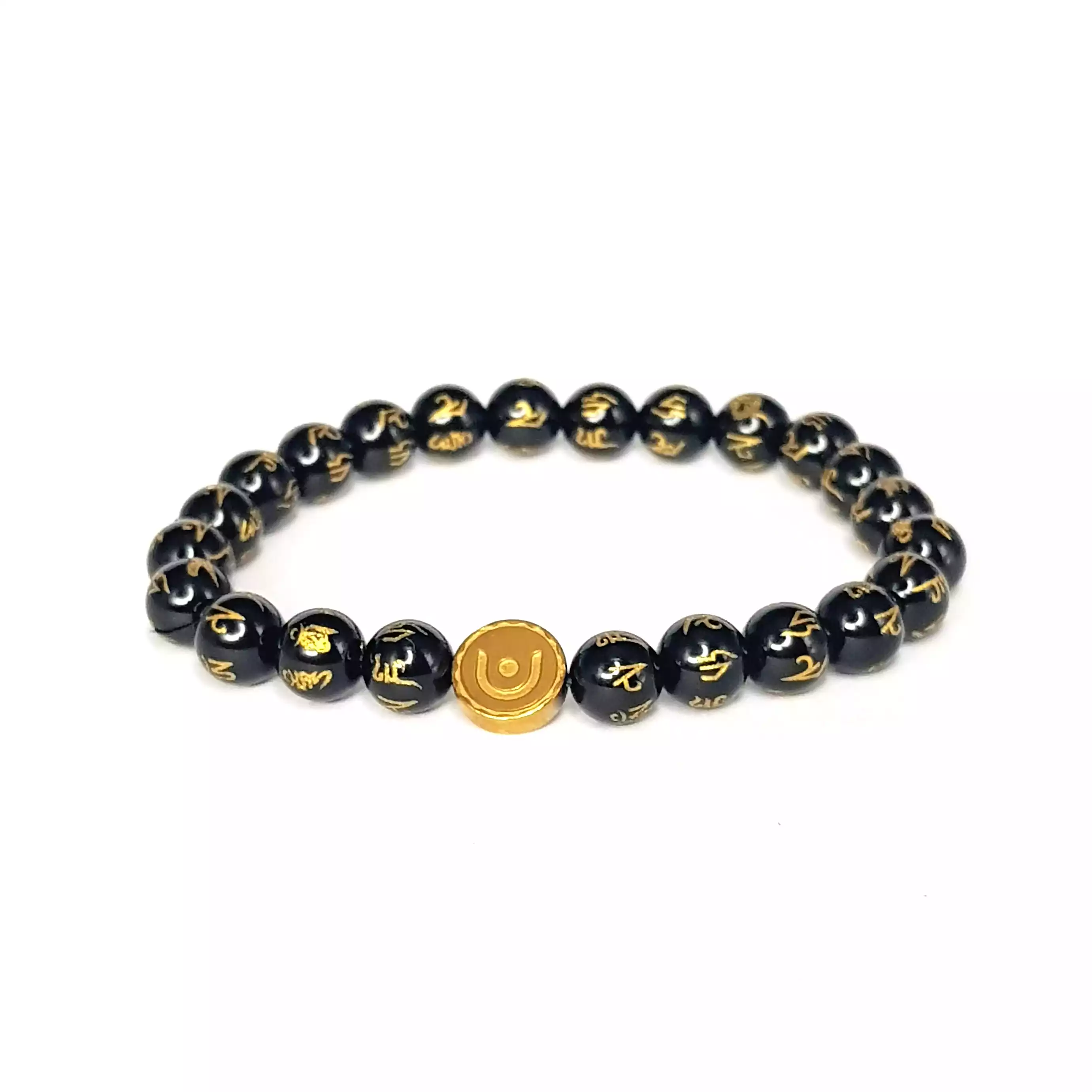 Black Onyx Om Mani Padme Hum Bracelet - For Enlightenment - Image 5