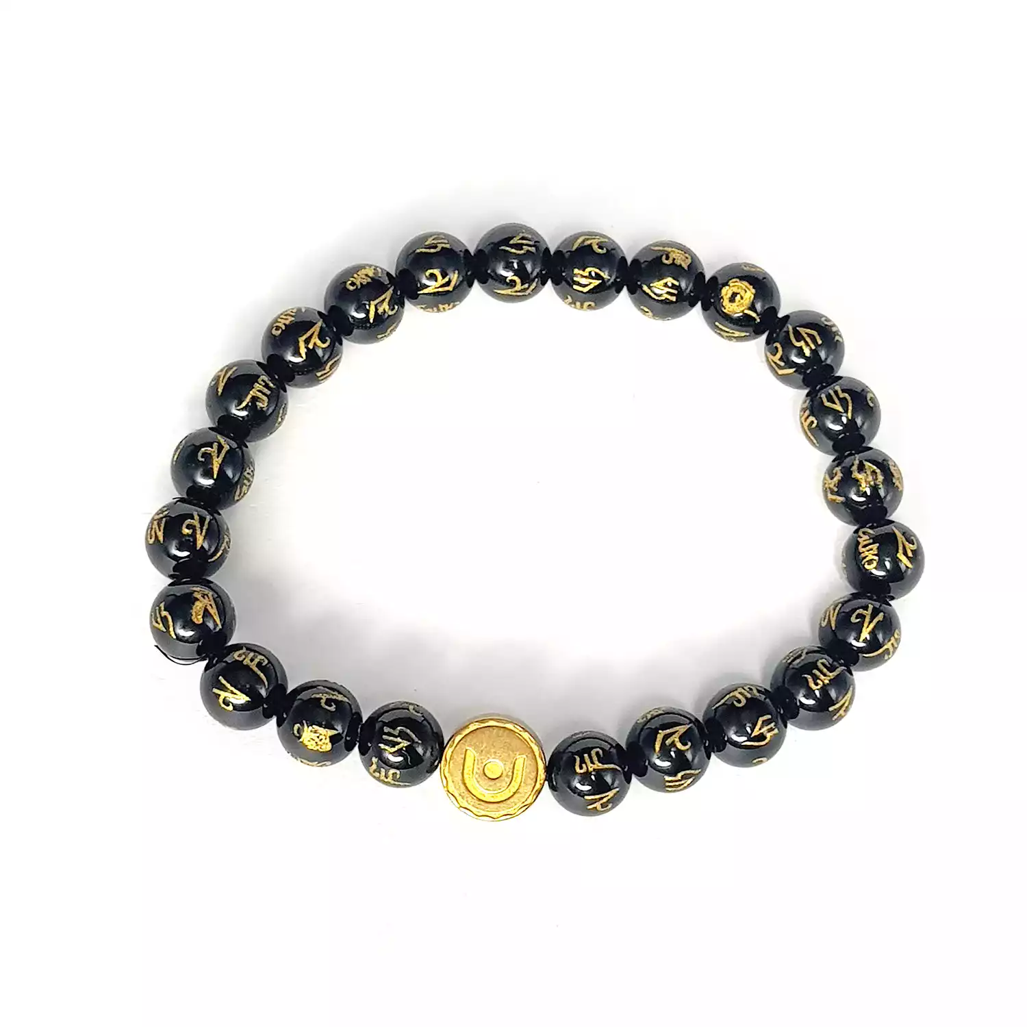 Black Onyx Om Mani Padme Hum Bracelet - For Enlightenment - Image 6