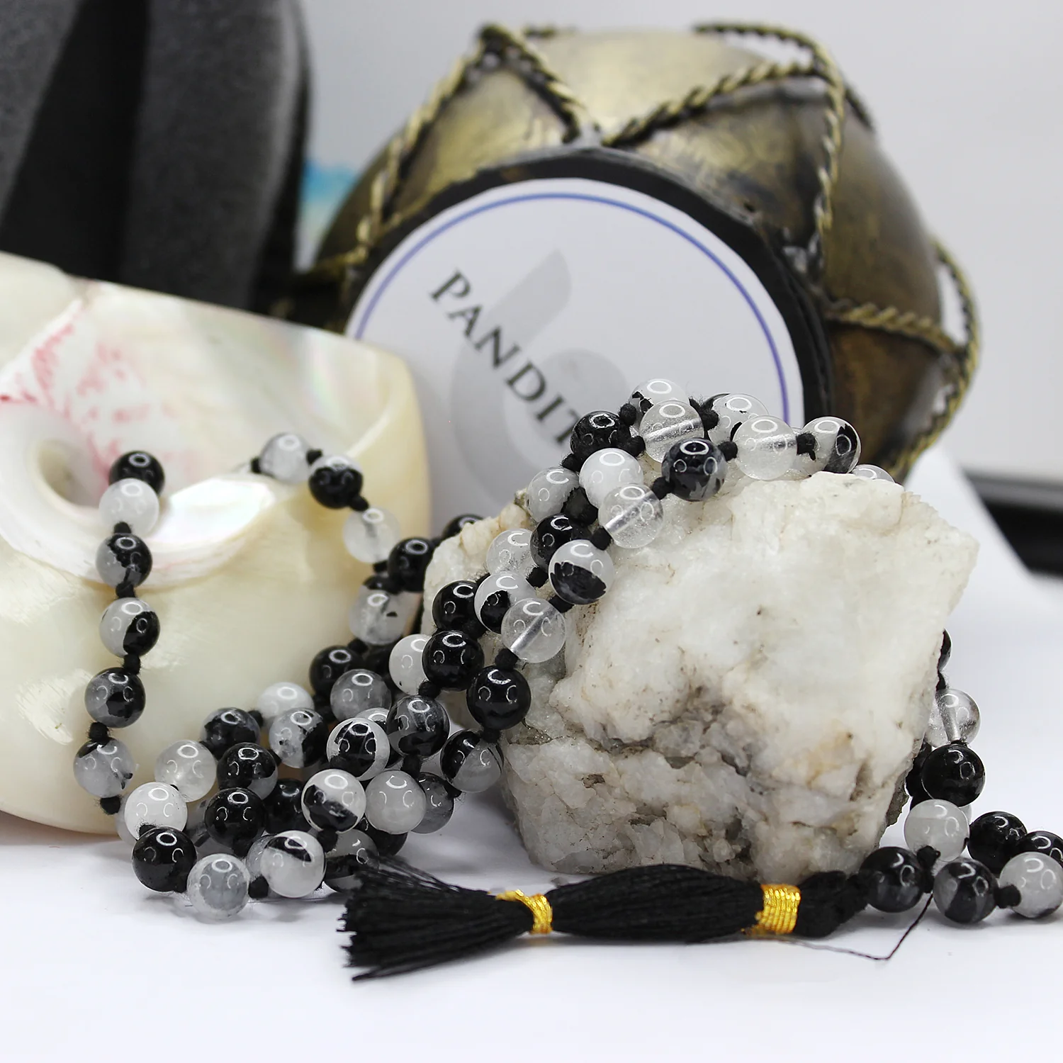 Black Rutilated Quartz Mala - For Immense Strength & Gains