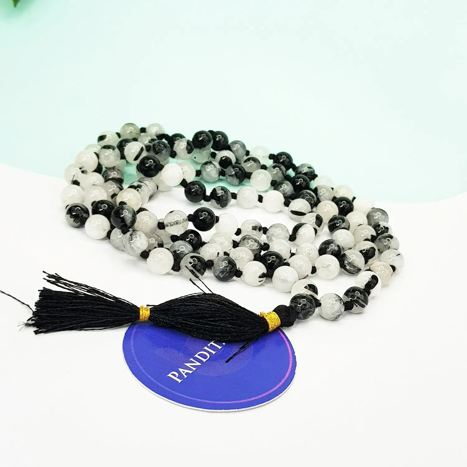 Black Rutilated Quartz Mala - For Immense Strength & Gains - Image 3