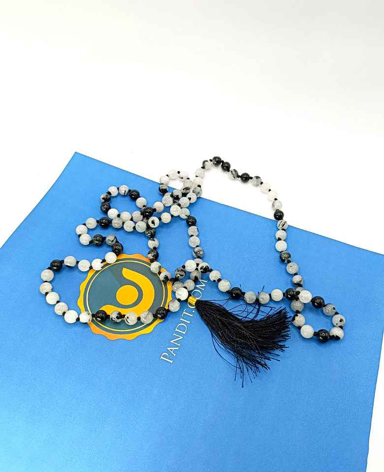 Black Rutilated Quartz Mala - For Immense Strength & Gains - Image 4