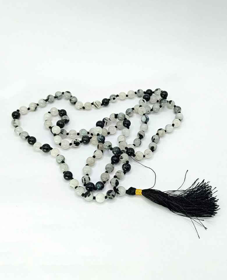 Black Rutilated Quartz Mala - For Immense Strength & Gains - Image 5