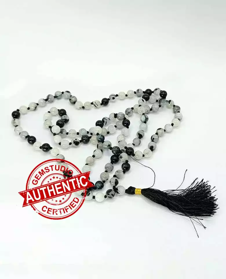 Black Rutilated Quartz Mala - For Immense Strength & Gains - Image 6