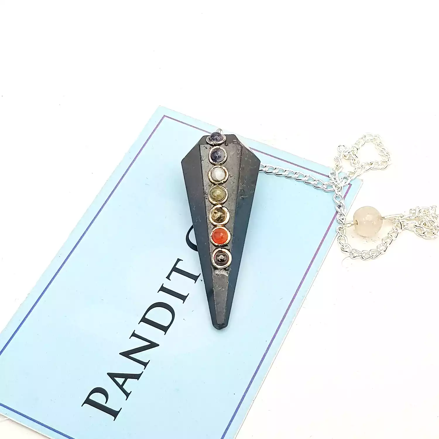 Black Tourmaline 7 Chakra Dowsing Pendulum - To Detect Ghosts - Image 3