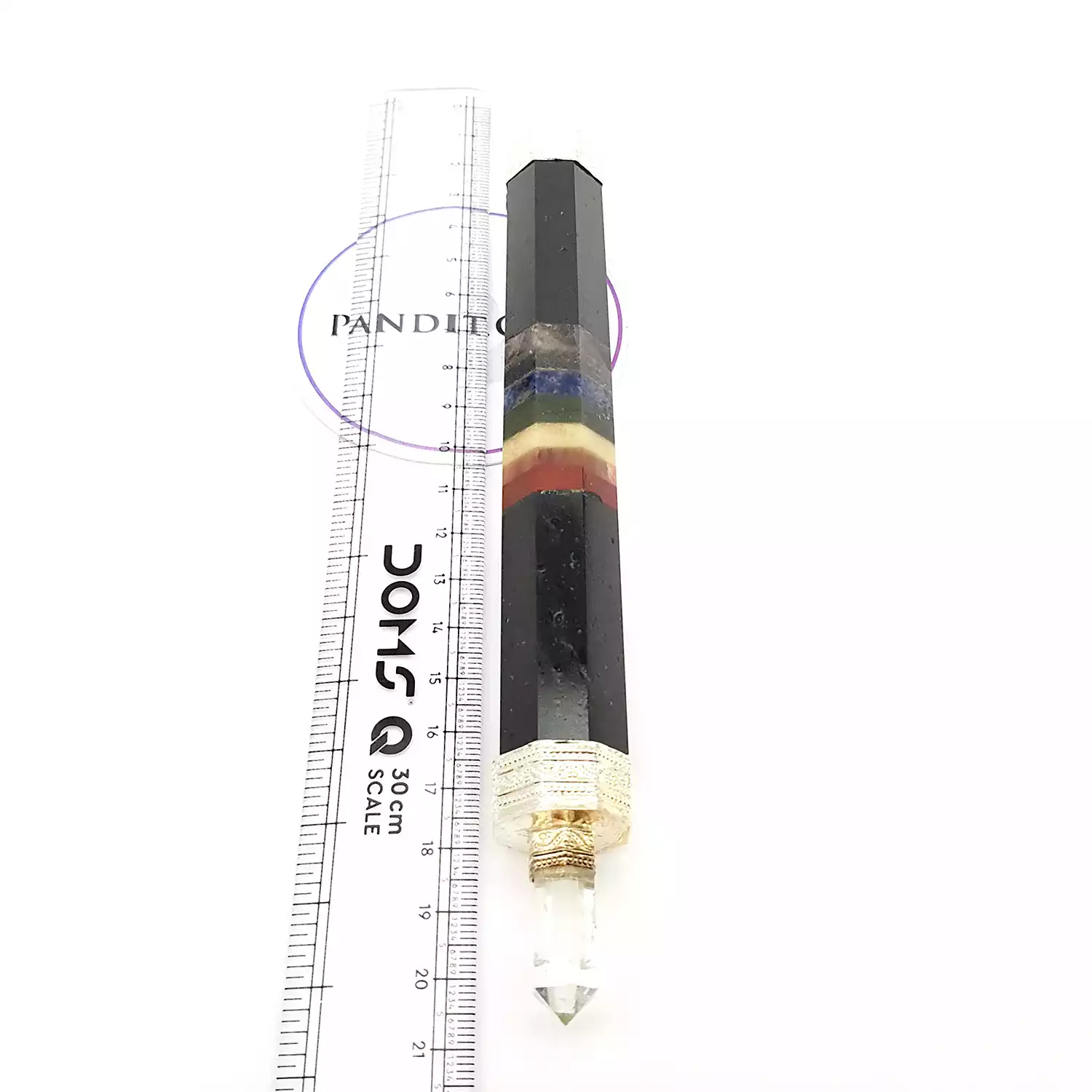 Black Tourmaline 7 Chakra Healing Stone Wand - For Balancing - Image 3