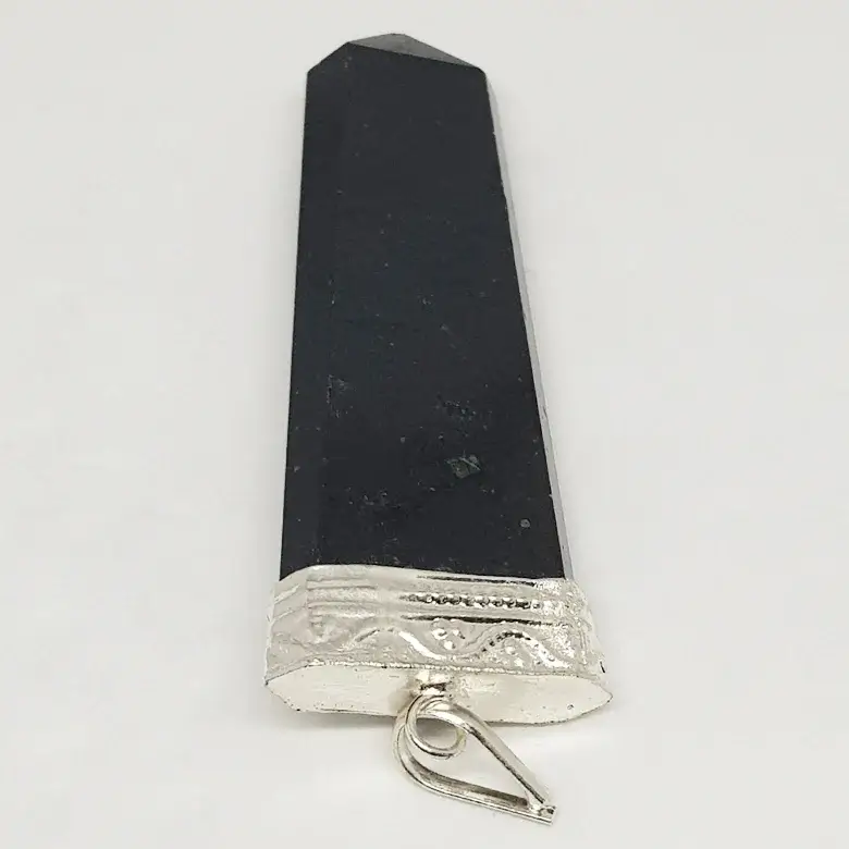 Black Tourmaline 7 Chakra Pencil Pendant - Image 7