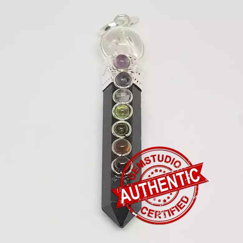 Black Tourmaline 7 Chakra Pendant - Image 4