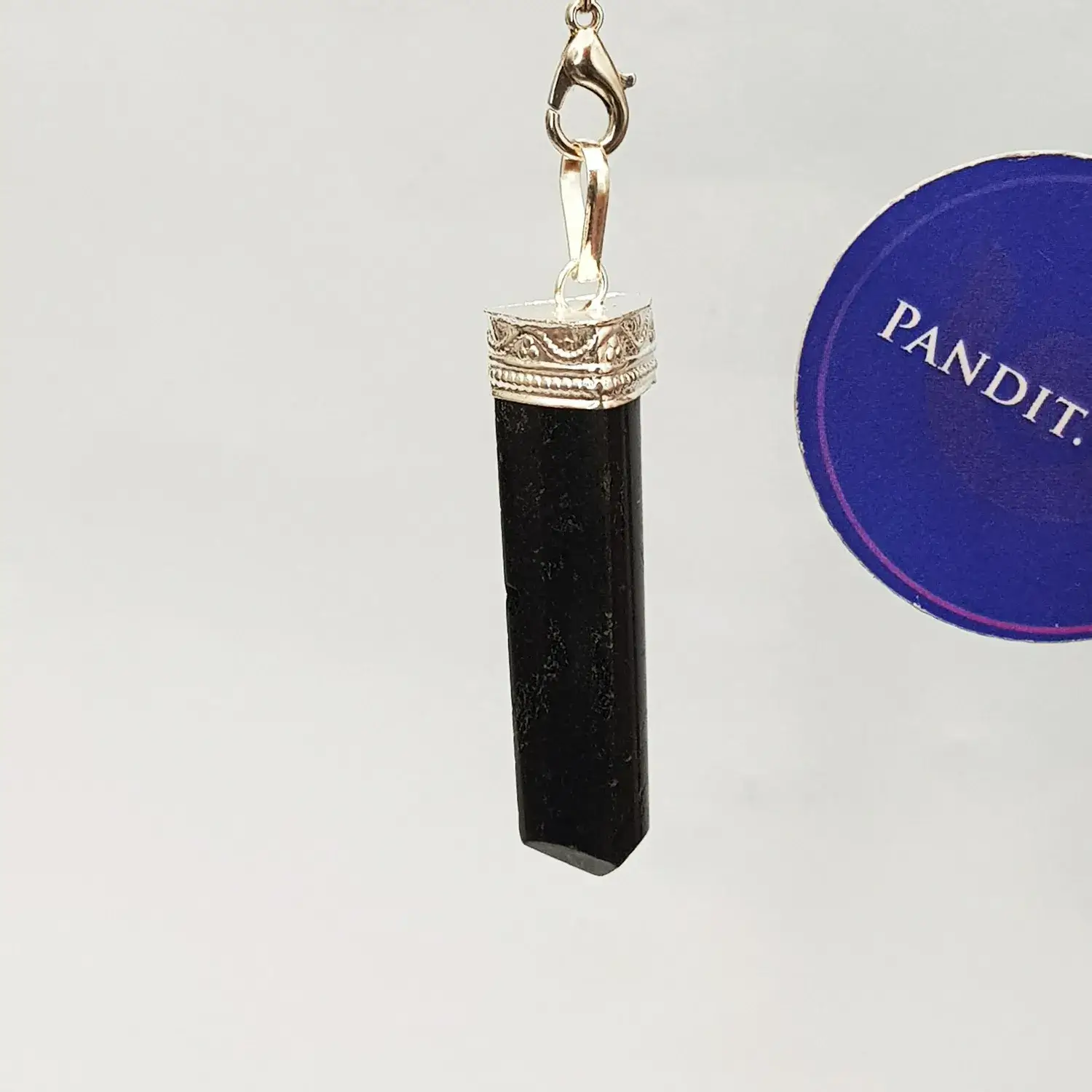 Black Tourmaline Cap Pencil Pendant - Image 3
