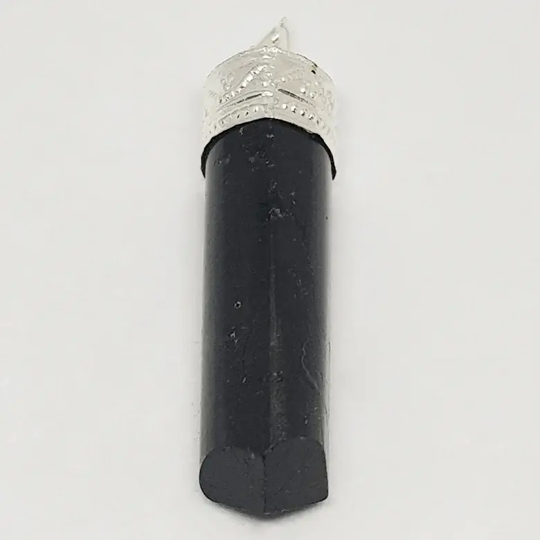 Black Tourmaline Cap Pencil Pendant - Image 4