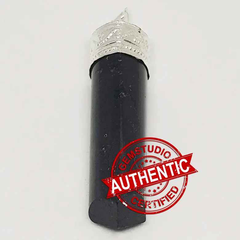 Black Tourmaline Cap Pencil Pendant - Image 5
