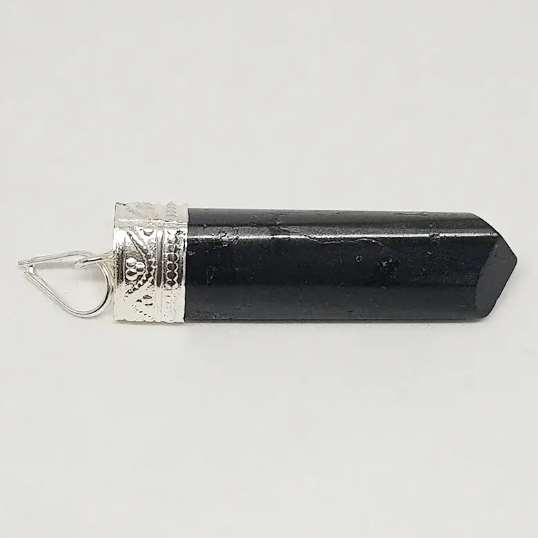 Black Tourmaline Cap Pencil Pendant - Image 6
