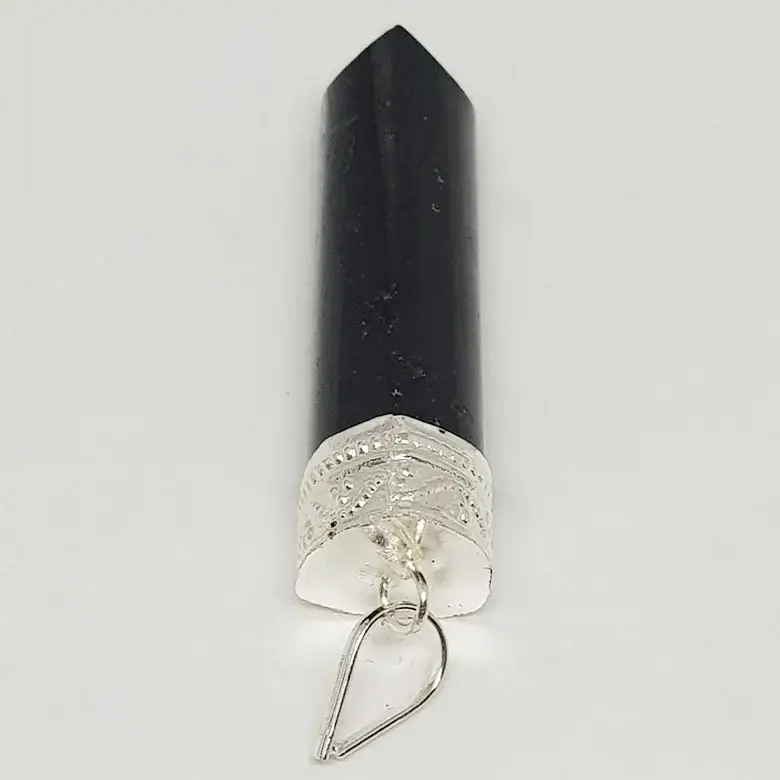 Black Tourmaline Cap Pencil Pendant - Image 7