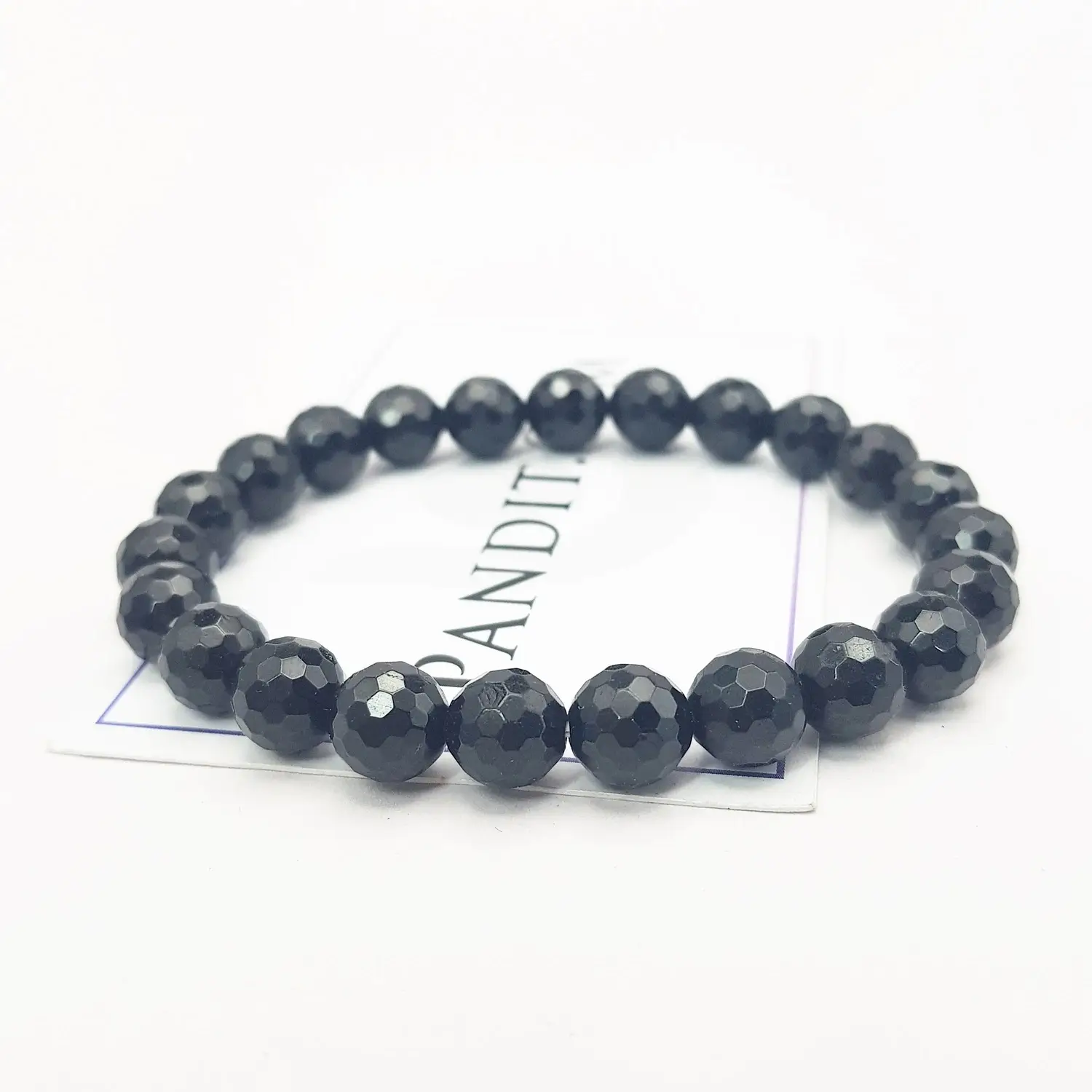 Black Tourmaline Diamond Cut Bracelet - To Prevent Negativity - Image 3