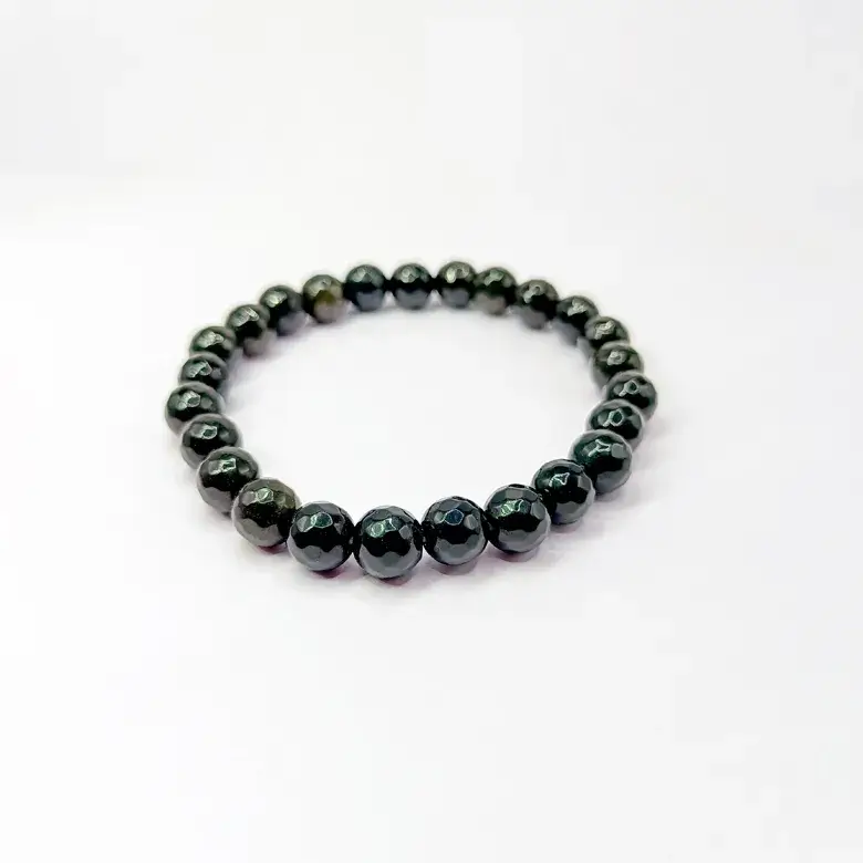 Black Tourmaline Diamond Cut Bracelet - To Prevent Negativity - Image 5