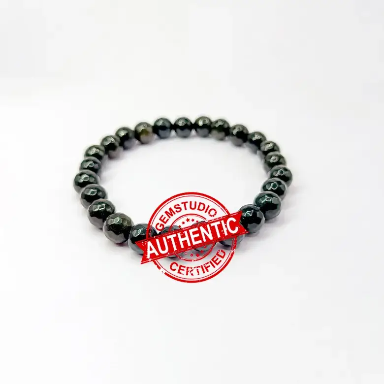 Black Tourmaline Diamond Cut Bracelet - To Prevent Negativity - Image 6